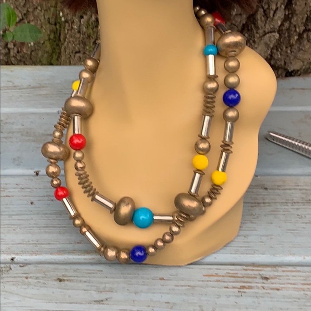 Chunky Funky Long  Boho Festival Necklace